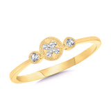 10K Yellow Gold Milgrain Diamond Cluster Ring