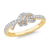 14k Yellow Gold Love Knot Diamond Ring