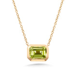 10K Yellow Gold East-West Bezel-Set Peridot Pendant