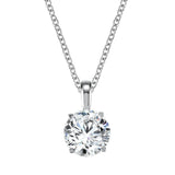 14k White Gold 1.5ct Lab Grown Round Diamond Solitaire Pendant