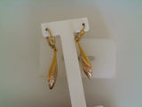 10k Tri Colored Drop Earrings