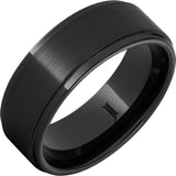 Black Ceramic Polished and Satin Finished Ring