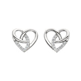 Silver Earring Diamond Heart Earrings