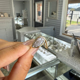 14k Yellow Gold U Ring with 14 Multi-Shape Diamonds