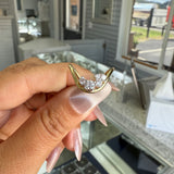 14k Yellow Gold U Ring with 5 Diamonds