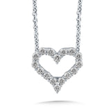 14k White Gold Diamond Heart Necklace