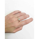 14k Yellow Gold Oval Diamond Signet Ring