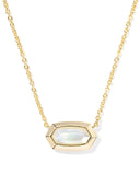 Kendra Scott Elisa Bezel Necklace- Goldtone with Ivory Mother of Pearl