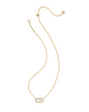Kendra Scott Elisa Bezel Necklace- Goldtone with Ivory Mother of Pearl