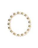 Kendra Scott Daphne Stretch Bracelet- Goldtone with White Enamel