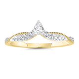 14k Yellow Gold Pear and Round Diamond Band